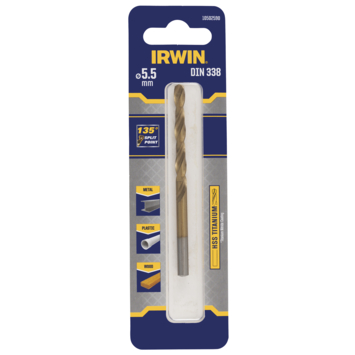 Irwin titanium metaalboor Ø5.5 mm