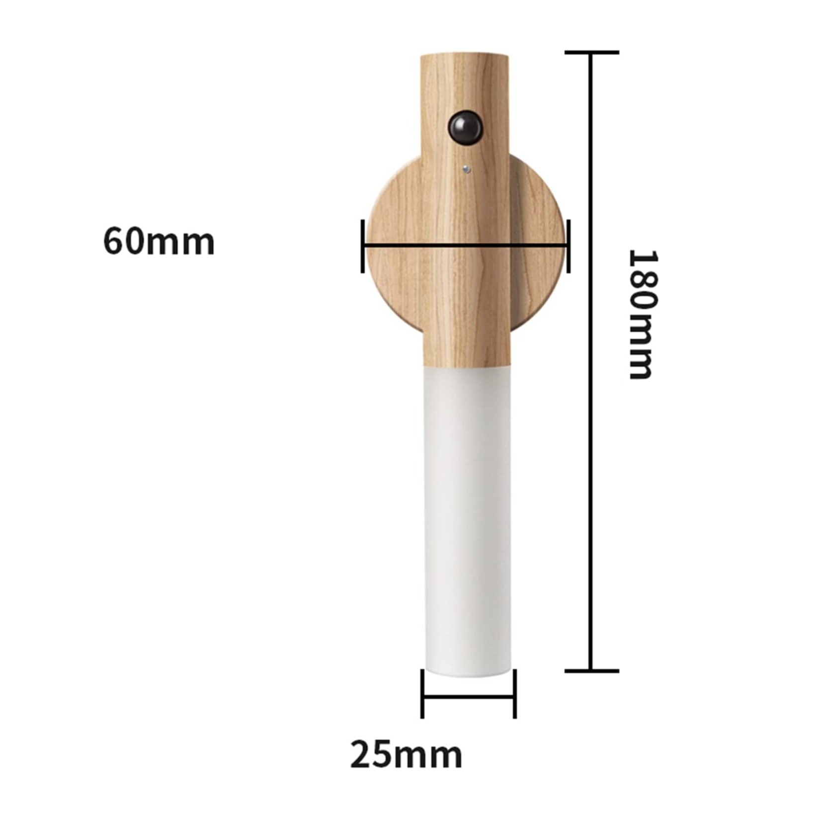 Magnetische Holz LED Wandleuchte Abnehmbares USB Nachtlicht Flur Beleuchtung mit Bewegungssensor - Hellbraun