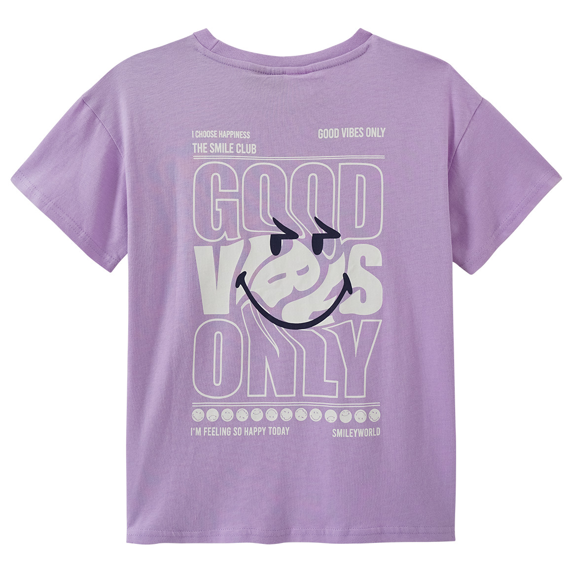 Beatwear SmileyWorld T-Shirt mit Rücken-Print helllila