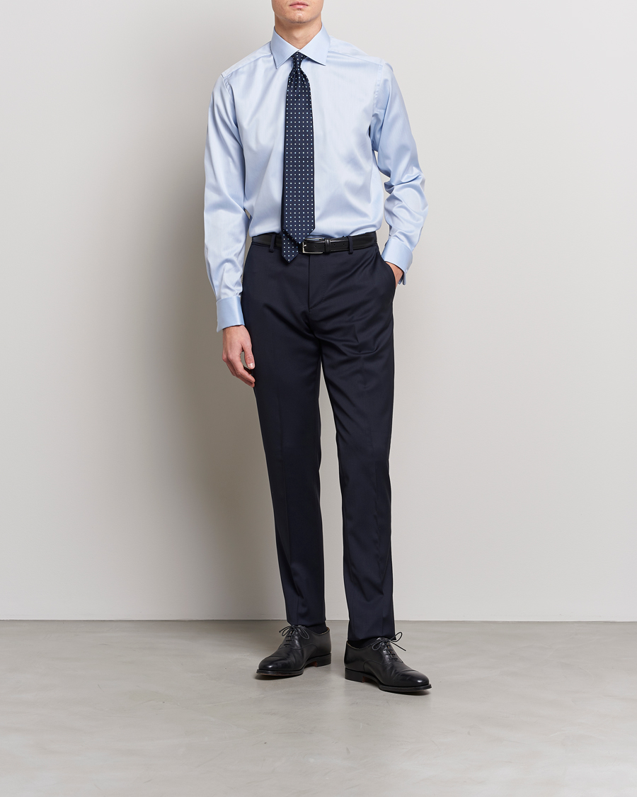 Eton Contemporary Fit Shirt Double Cuff Blue