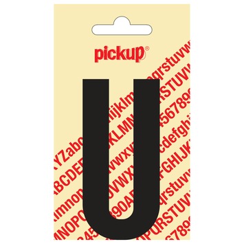 Pickup plakletter U zwart mat 90 mm