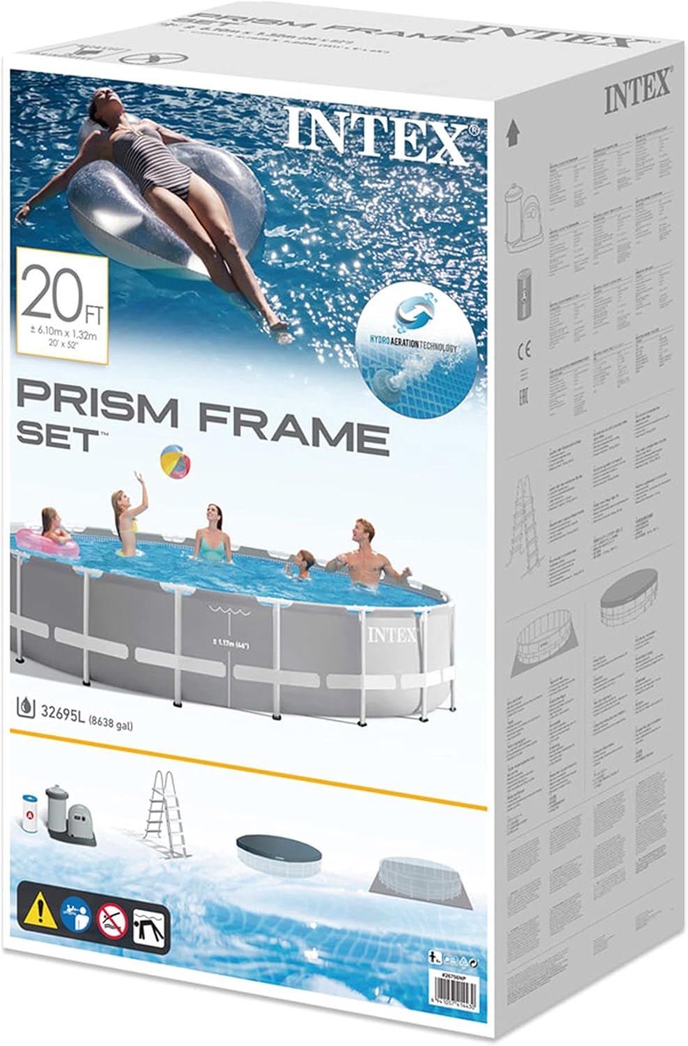 Intex kit Piscine Prism Frame Ronde Tubulaire (ø) 6,10 x (h) 1,32m
