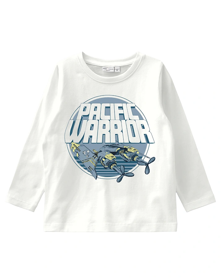 Langarmshirt NMMVUX – PACIFIC WARRIOR in snow white