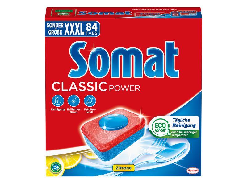 Somat Maschinenspülmittel Classic Power 84 Stück Spülmaschinenreiniger entfernt hartnäckigen Schmutz mühelos