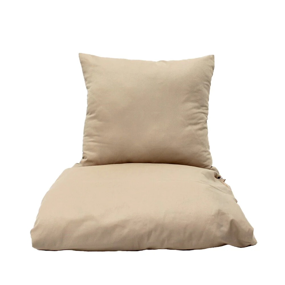 Omhu  Micro Tern Dobby satin sengetøj - sand