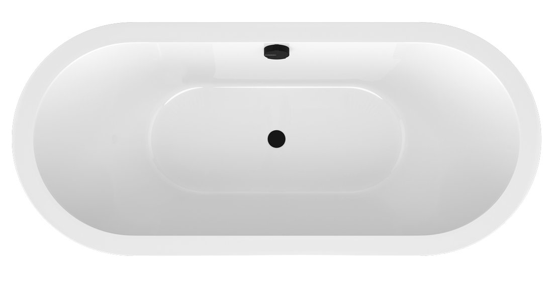 Polysan Viva Monolith half vrijstaand inbouwbad 170x75x60cm wit