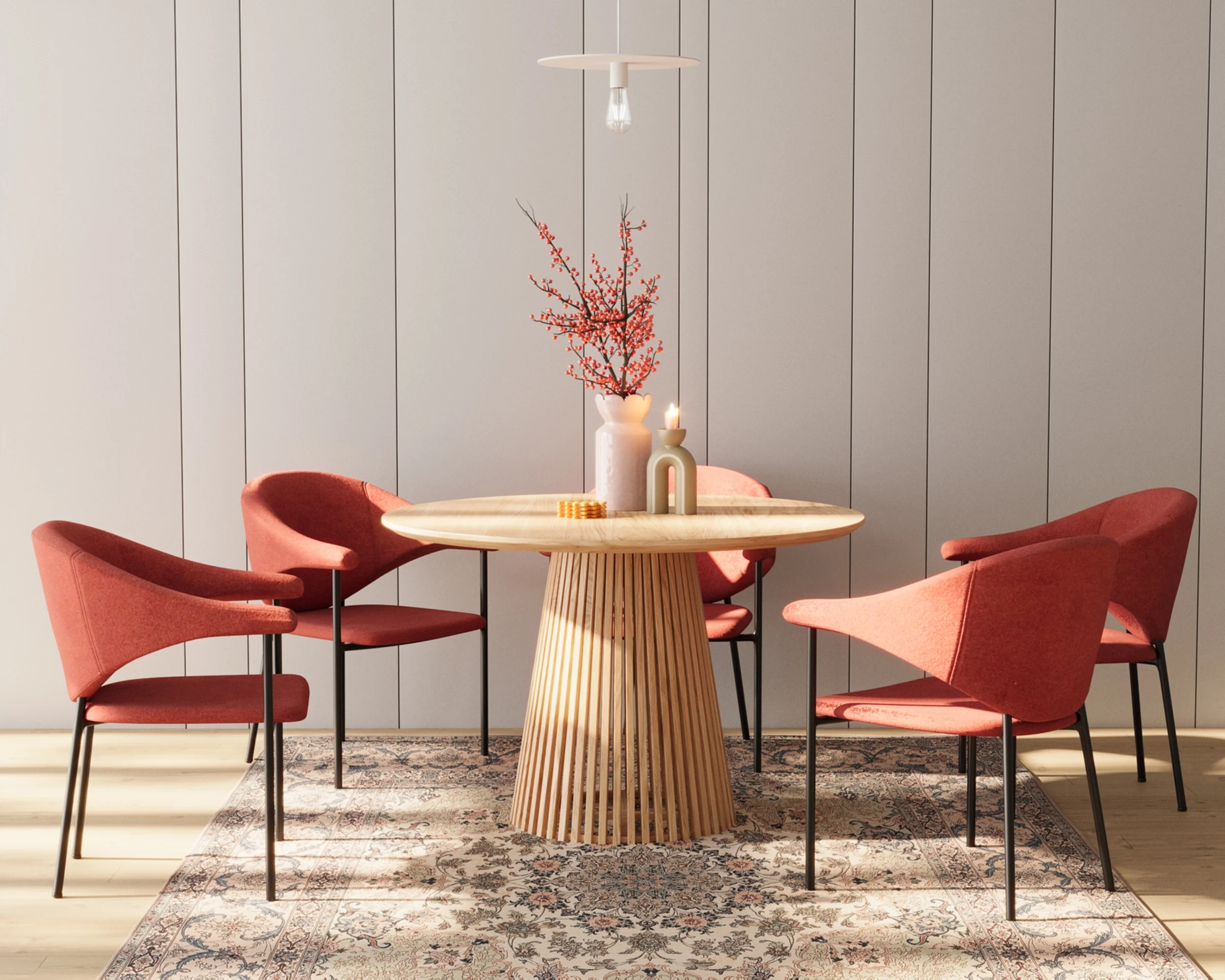 JEANNE - Lot de 2 chaises avec accoudoir design en velours | Orange