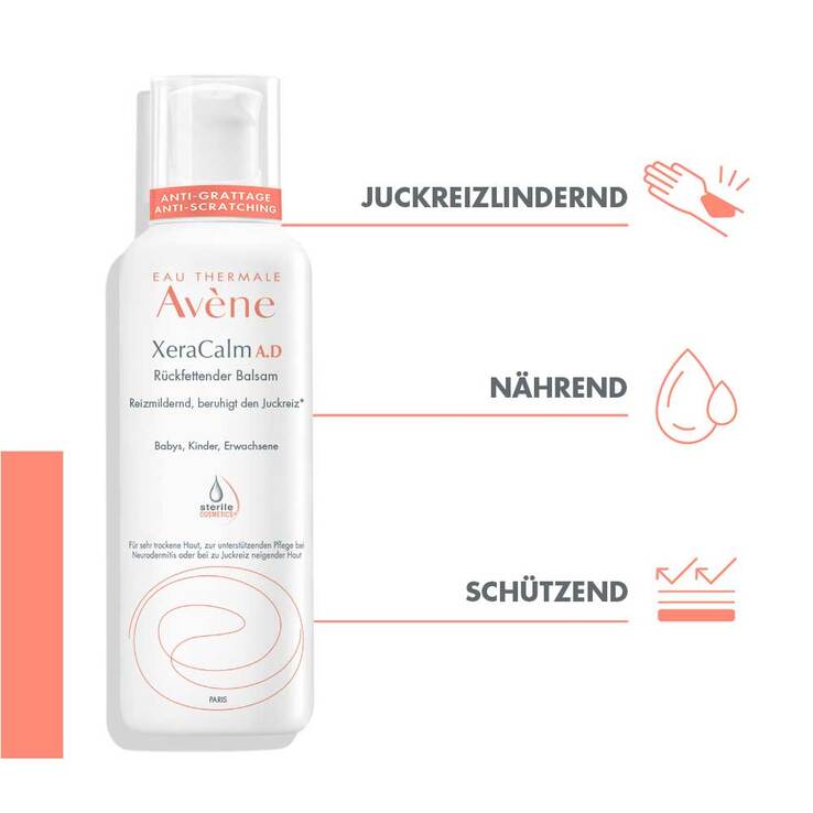 Avene XeraCalm A.D rückfettender Balsam, 2x400 ml