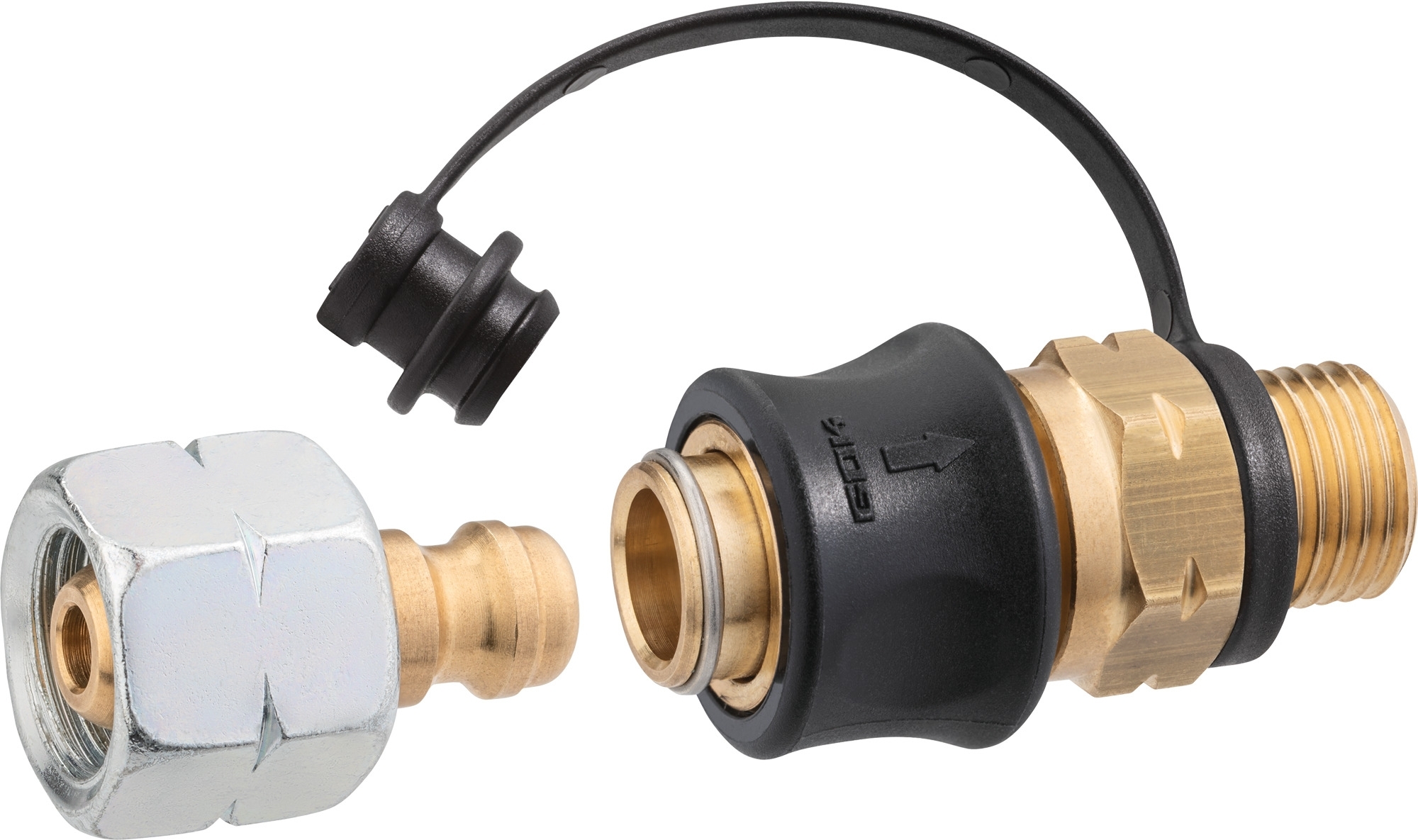 GOK Steckkupplung SKU-QR PS5bar  G1/4 LH-KN x SKU und Steckn. STN x G1/4 LH-UEM SV