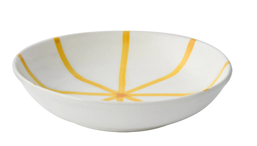 Easy Life  Håndmalet keramikskål, Giallo Ruota - Ø30 cm