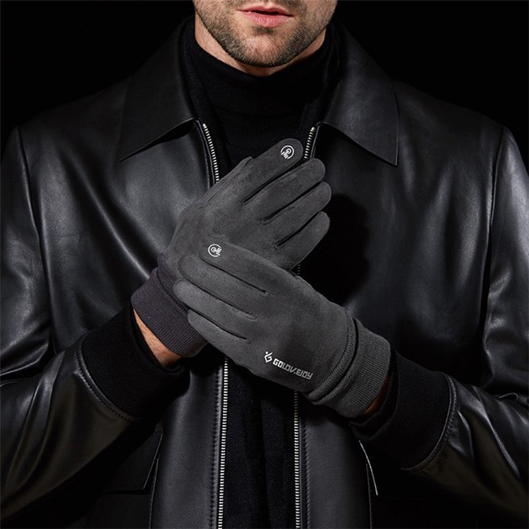 (1 Paar) Gr. XL Fleece Handschuhe Kapazitive Herren Touchscreen Handschuhe für Smartphone / Tablet - Schwarz