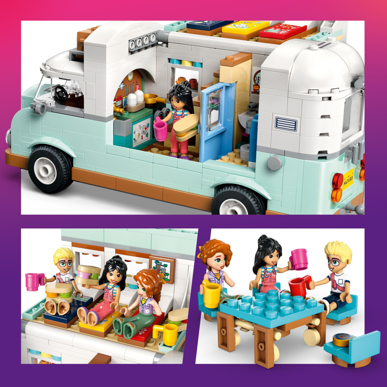 LEGO® Friends Wohnmobil 42663, Spielzeug mit Wohnwagen ab 7 Jahren