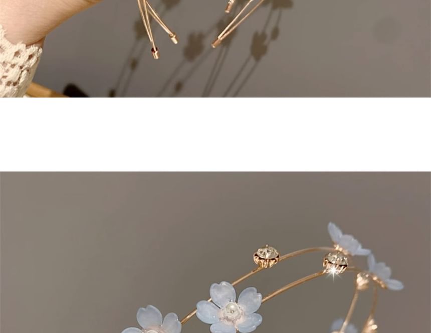 Kayochs - Bloemen imitatie parel gelaagde legering hoofdband