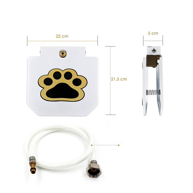 (21.5x22cm) Hunde Spielzeug Wasser Sprinkler Haustier Trinkspender Outdoor Wasserbrunnen Step On Pfoten Presse - Weiss