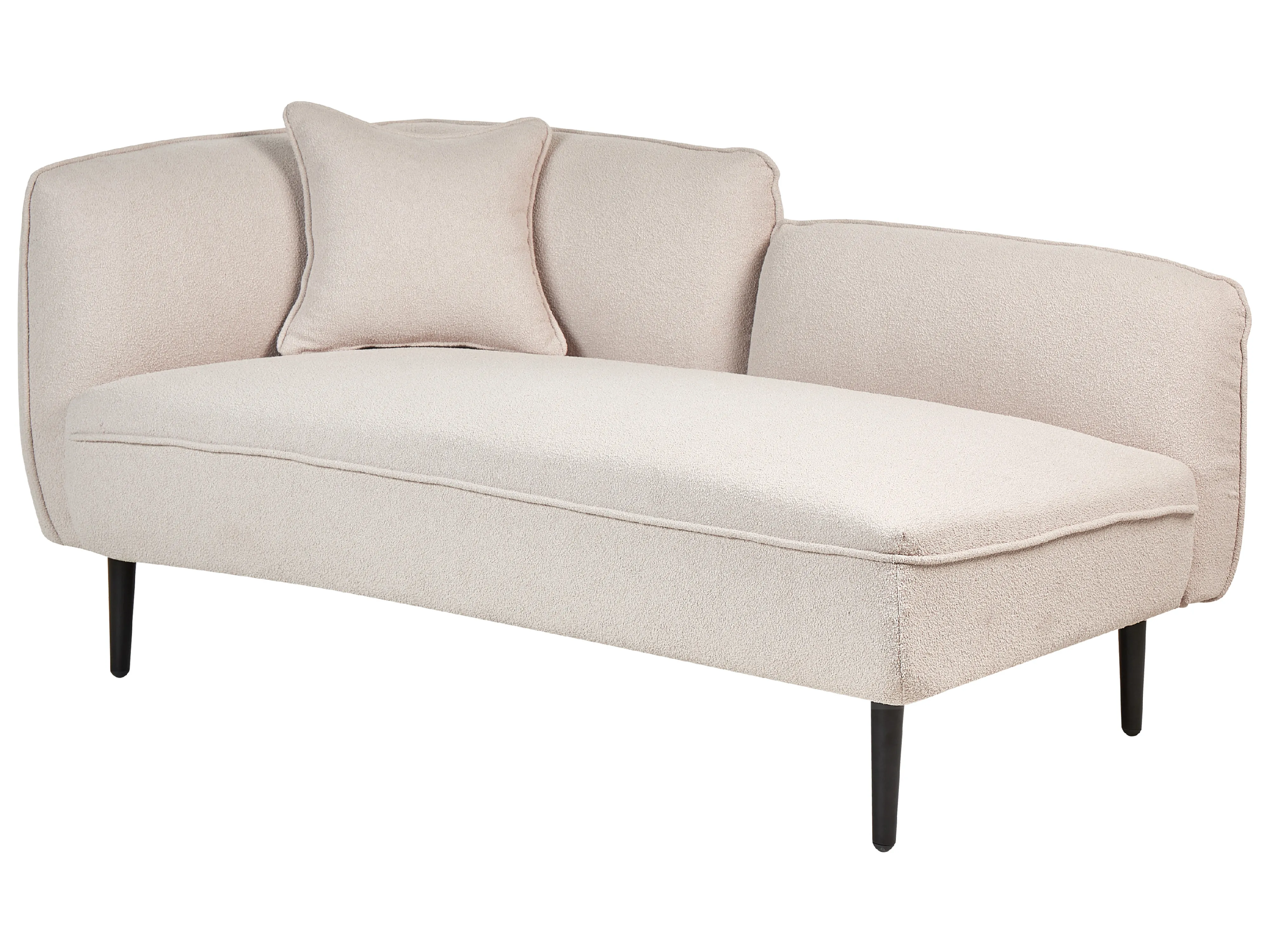 Linkszijdige chaise longue CHEVANNES Bouclé Lichtbeige