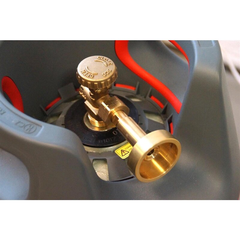 DREHMEISTER DISH LPG Adapter, Gasflaschen Adapter zum Befüllen von Gasflaschen W21,8x1/14 Zoll LH - 92mm
