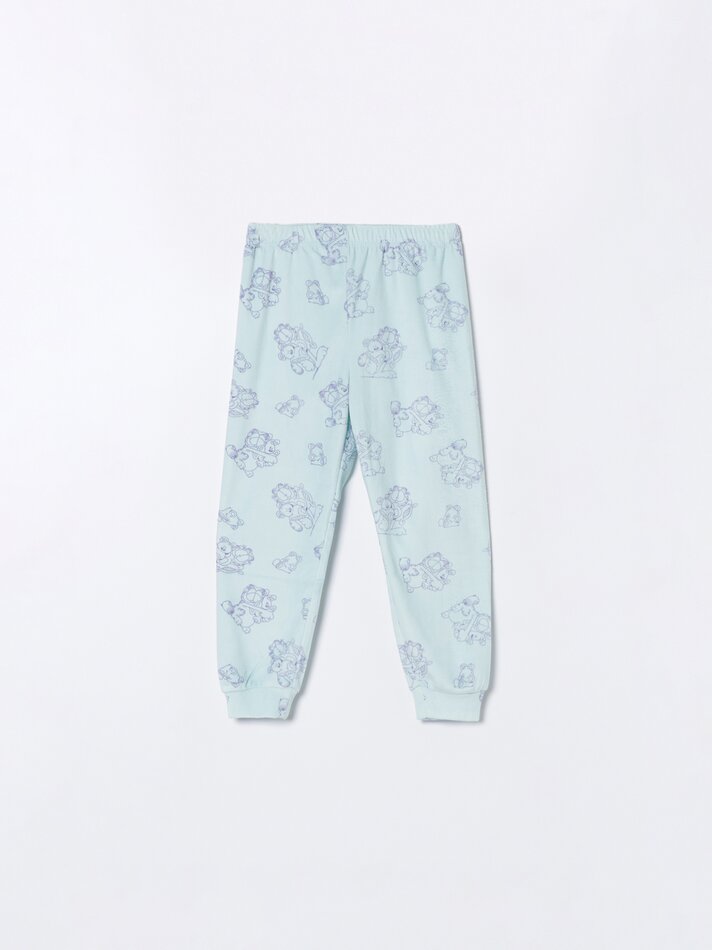 Conjunto de pijama de veludo Garfield - Nickelodeon - Azul-turquesa