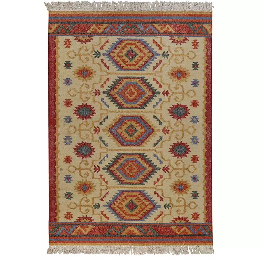 Green Looop Handweb-Teppich Valere beige