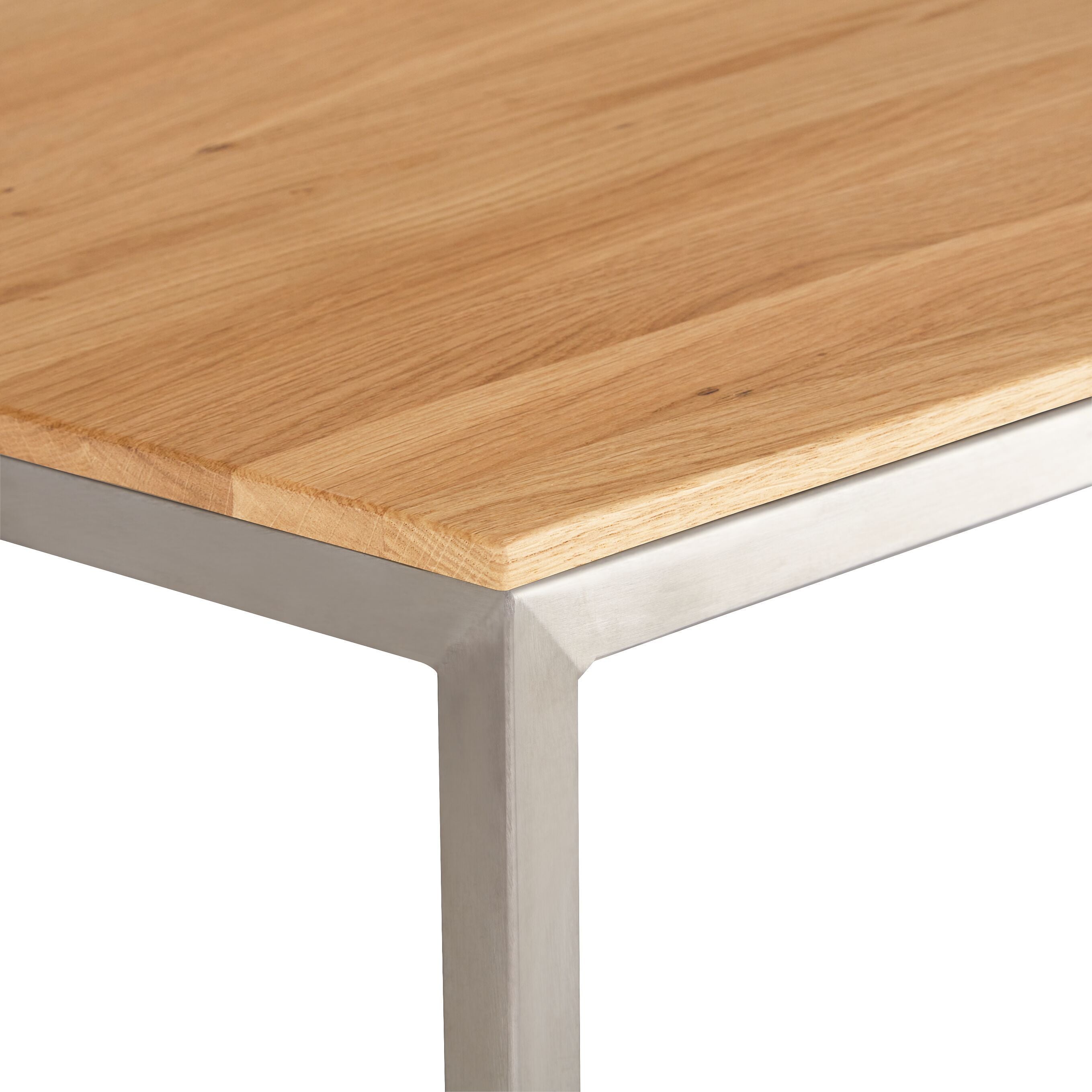 AVEA Salontisch - Eiche massiv / Edelstahl / B: 120.0 cm x T: 70.0 cm x H: 44.0 cm