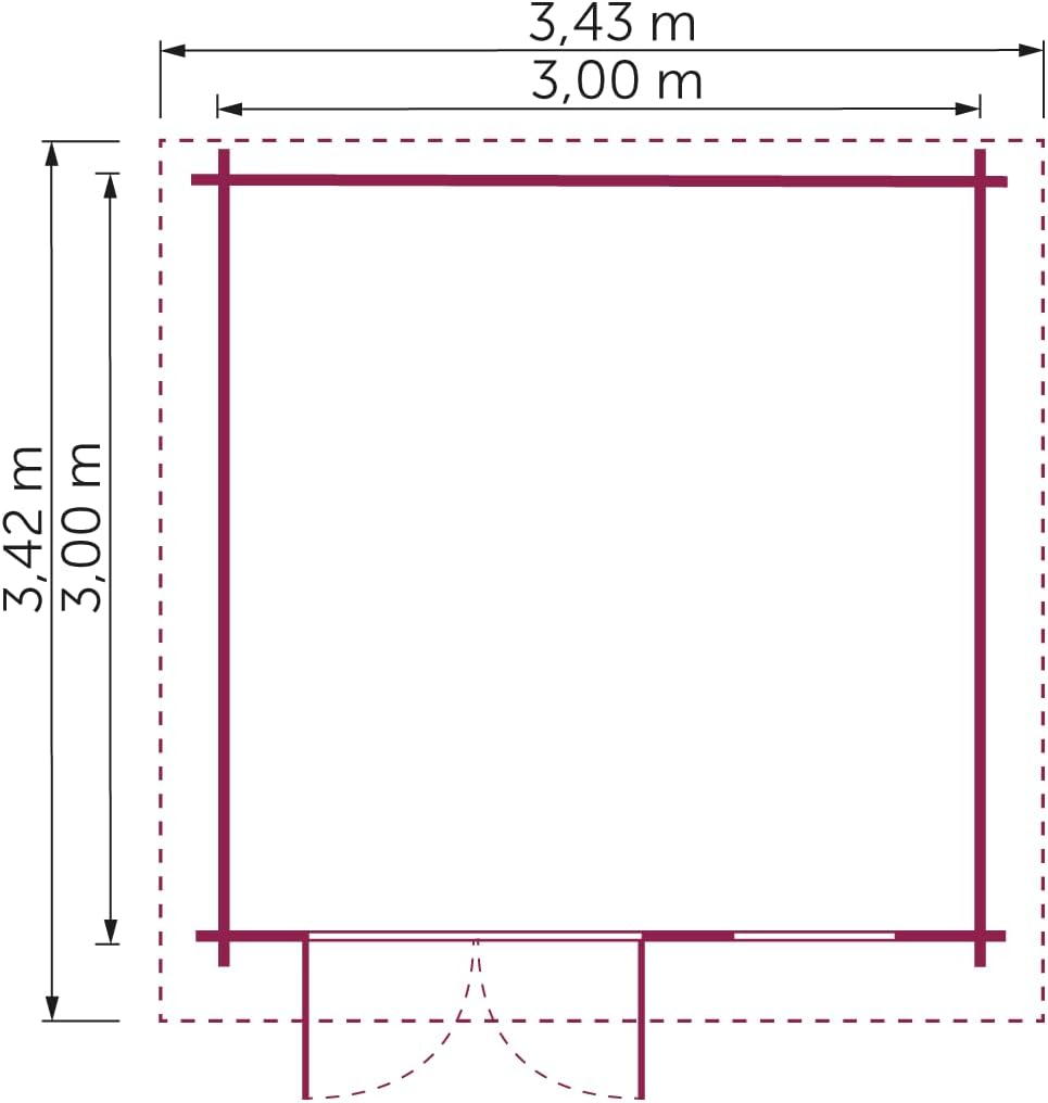 Gartenhaus Chester 3,00x3,00 m