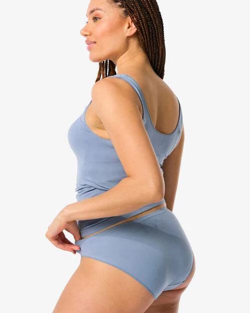 slip femme sans coutures en micro bleu moyen