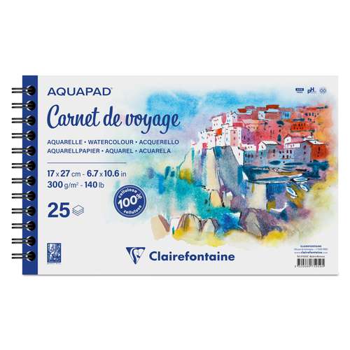 Clairefontaine AQUAPAD® Carnet de Voyage, spiralgebundenes Skizzenbuch