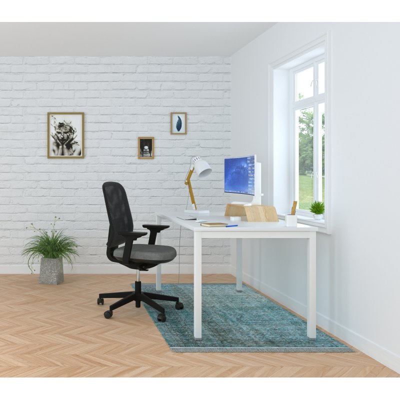Bureau droit Squadra piètement métal 40 x 40 mm