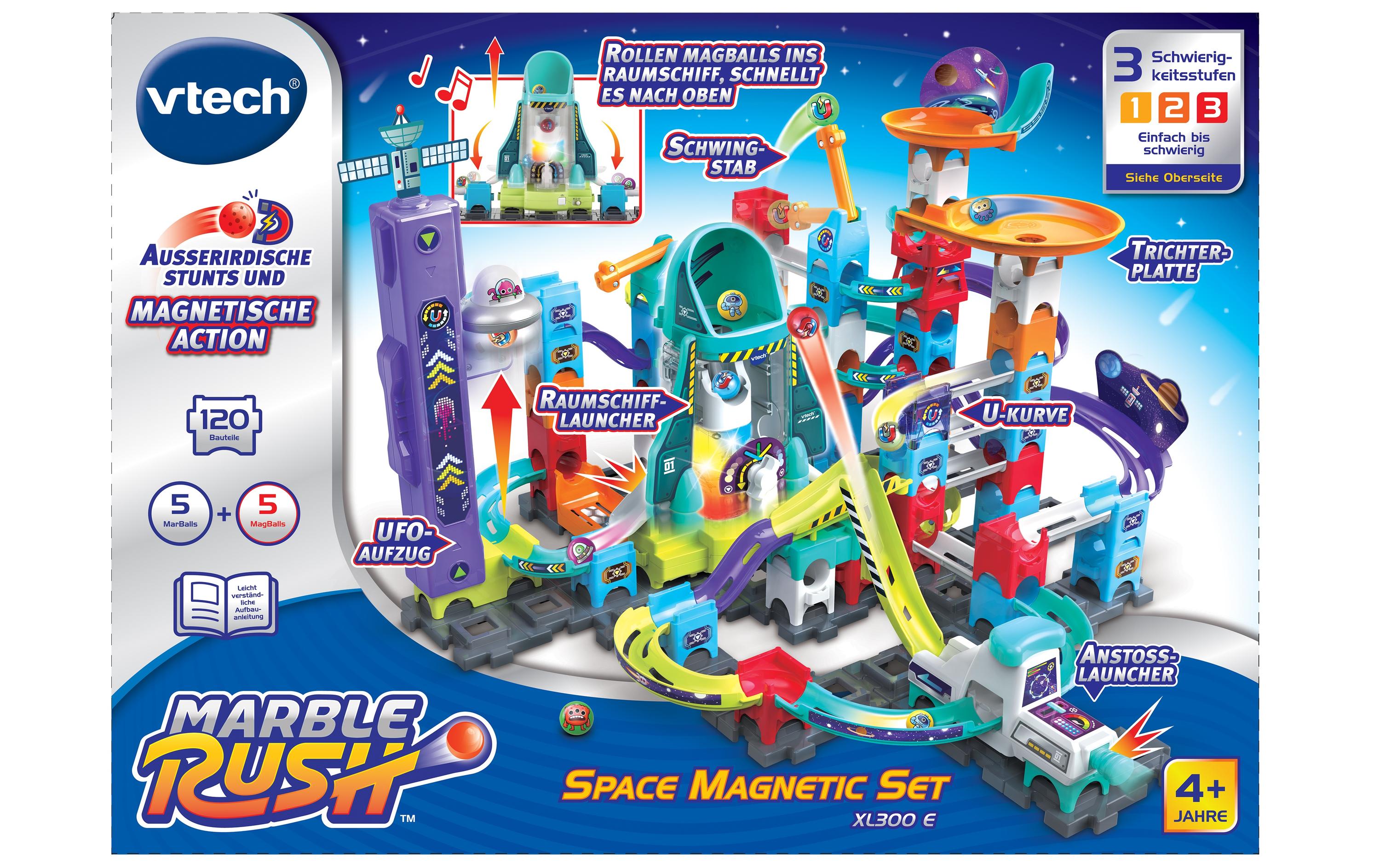 Kugelbahn Marble Rush – Space Magnetic Set XL300 E -DE-Interaktives Kugelbahn-Set
