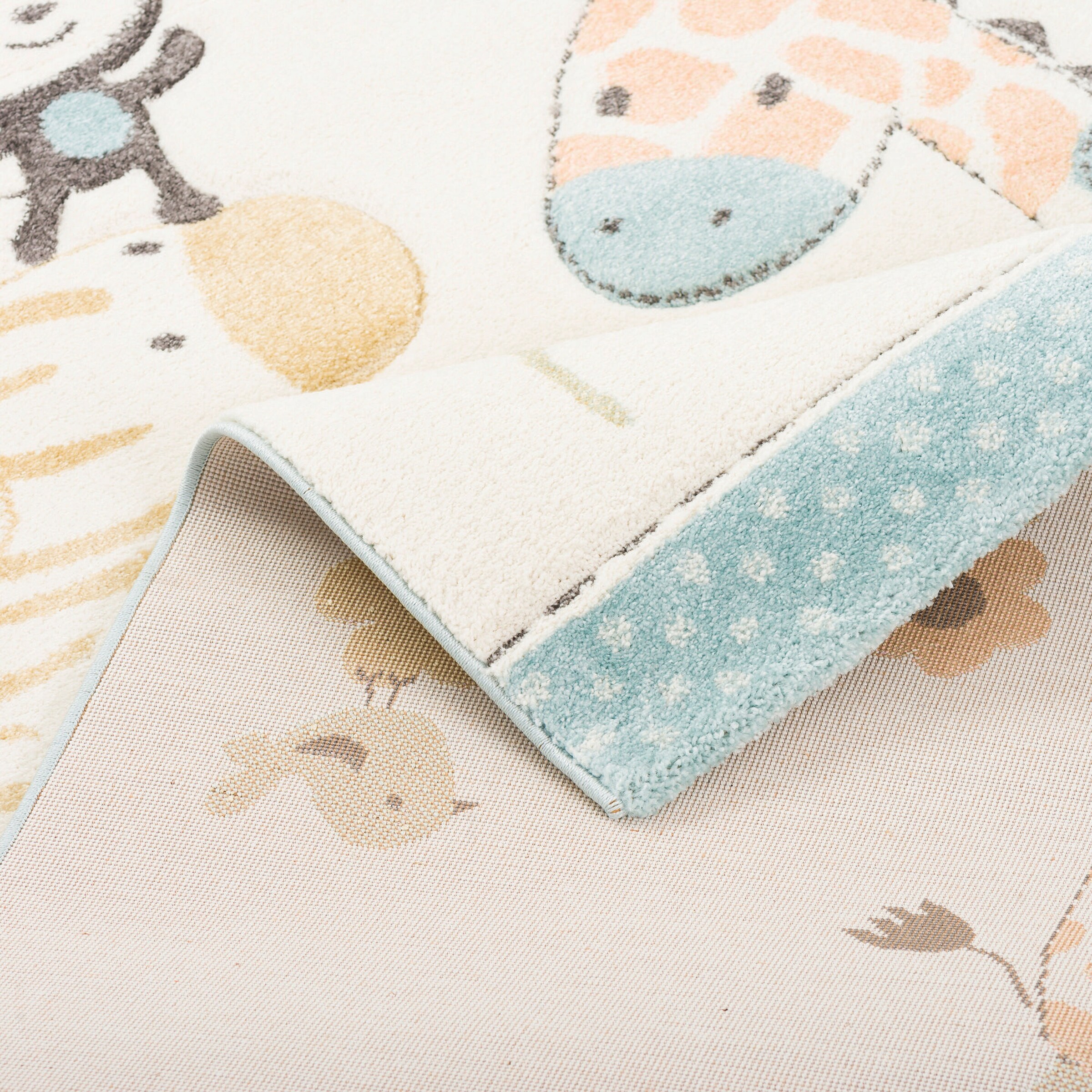 Pergamon Kinder Teppich Maui Kids Safari Tiere Bunt - 120x170 cm