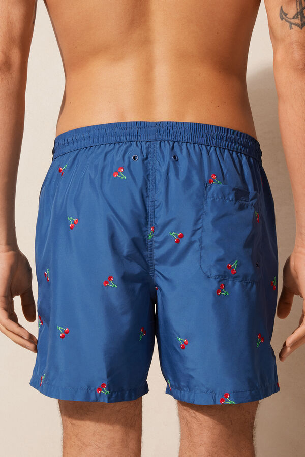 Maiô boxer com bordado de cerejas