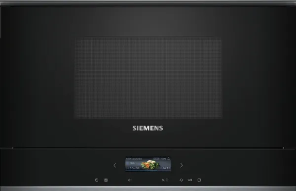 Siemens iQ700 BF722R1B1 - Mikrobølgeovn - til indbygning - 21 liter - 900 W - sort/rustfrit stål