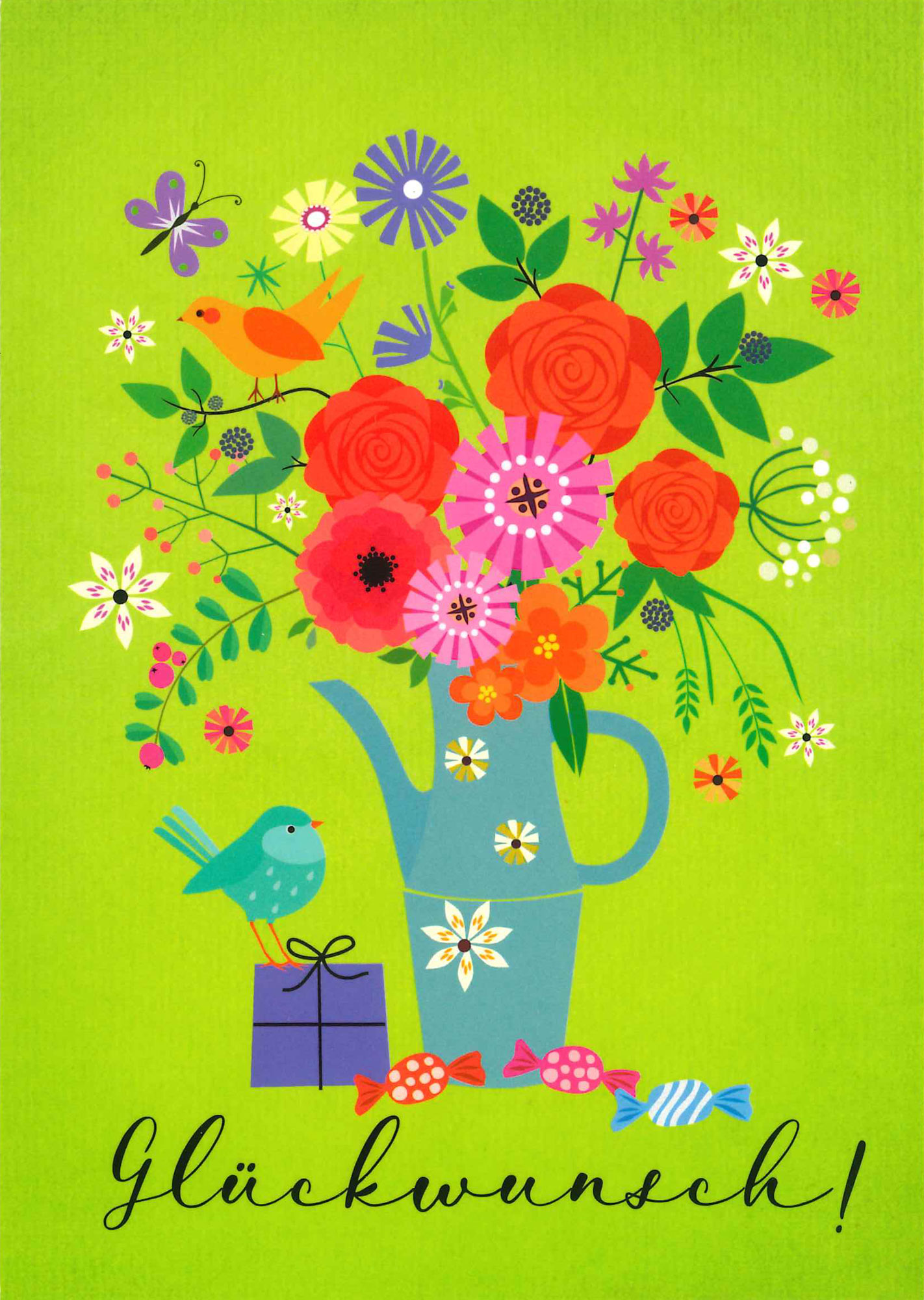 Postkarte 'Blumen Glückwunsch' günstig bestellen