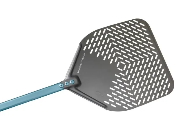 Gi.Metal Evoluzione Rectangular Perforated Pizza Peel 36x36 cm Handle 120 cm