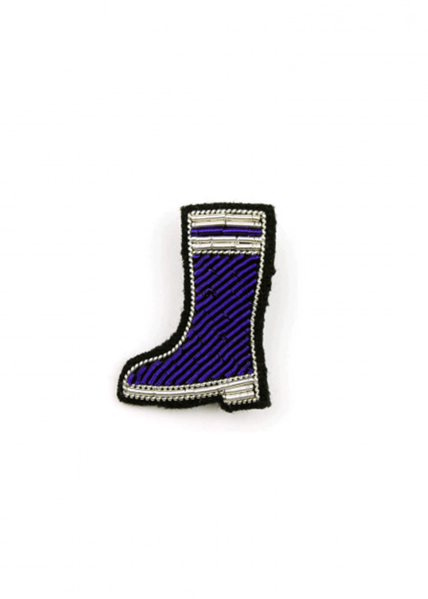 Broche brodée Botte en caoutchouc