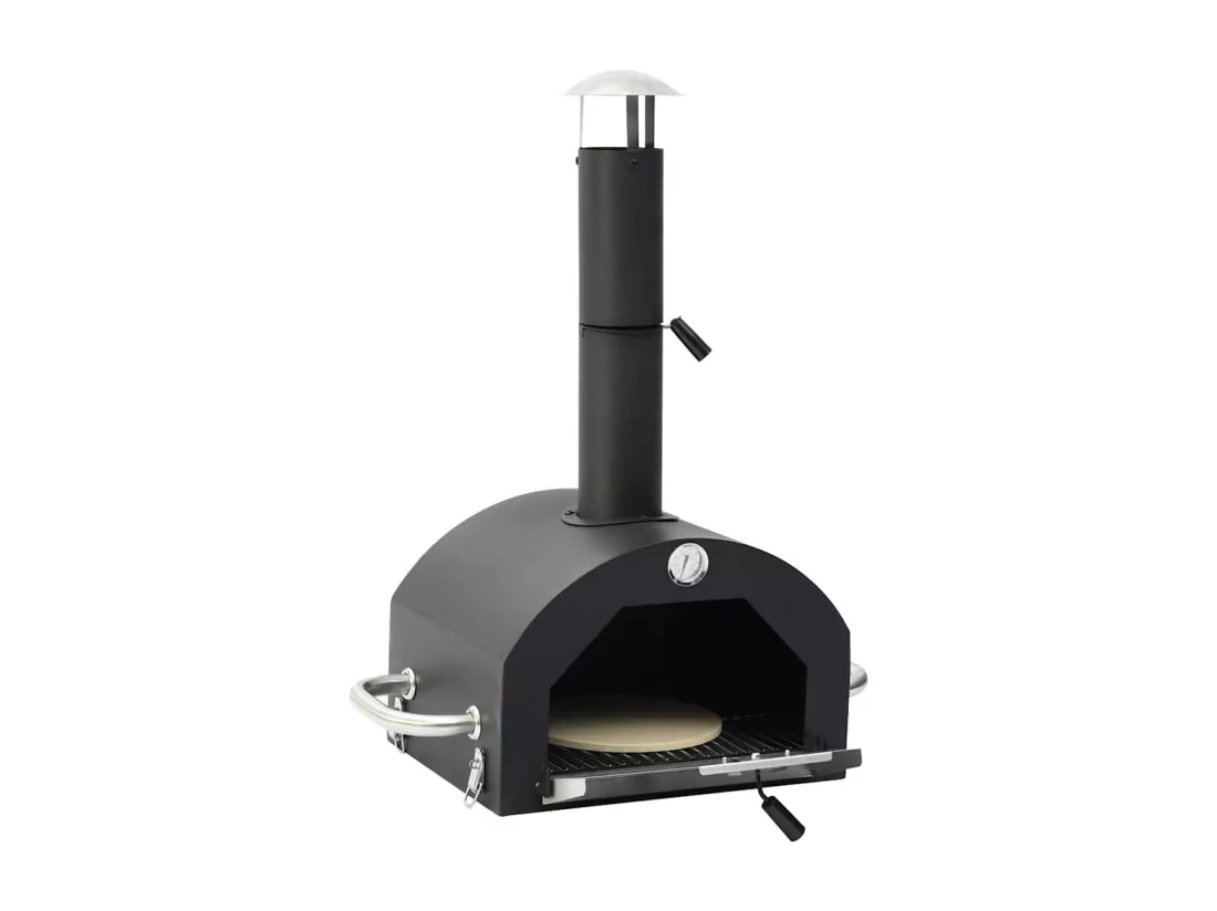 Four à pizza et barbecue d'extérieur 3 en 1 Noir