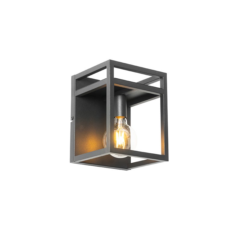 Industriële wandlamp, zwart met frame - Cage Rack