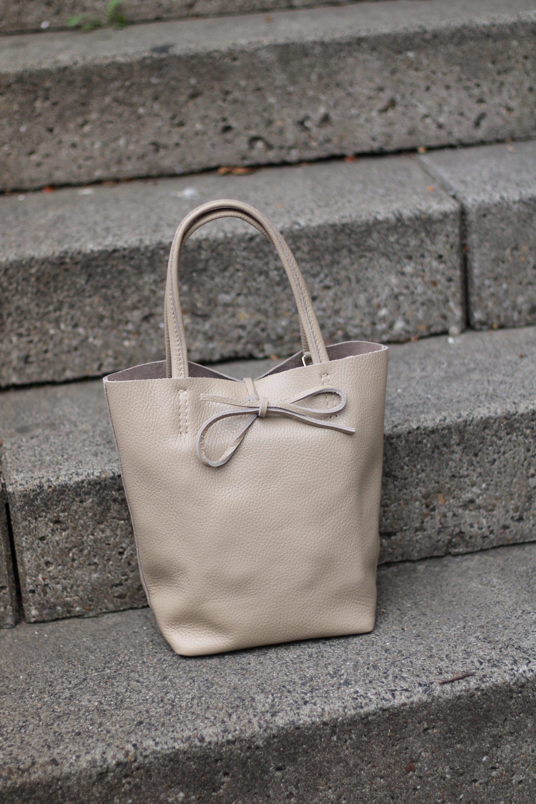 Mini Shopper - Leer Beige