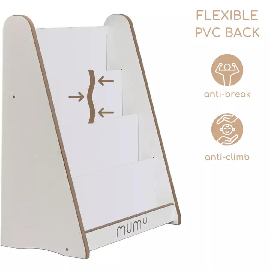 mumy™ Bücherregal easyTALL weiß  natur