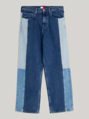 Calça jeans folgada de três tons