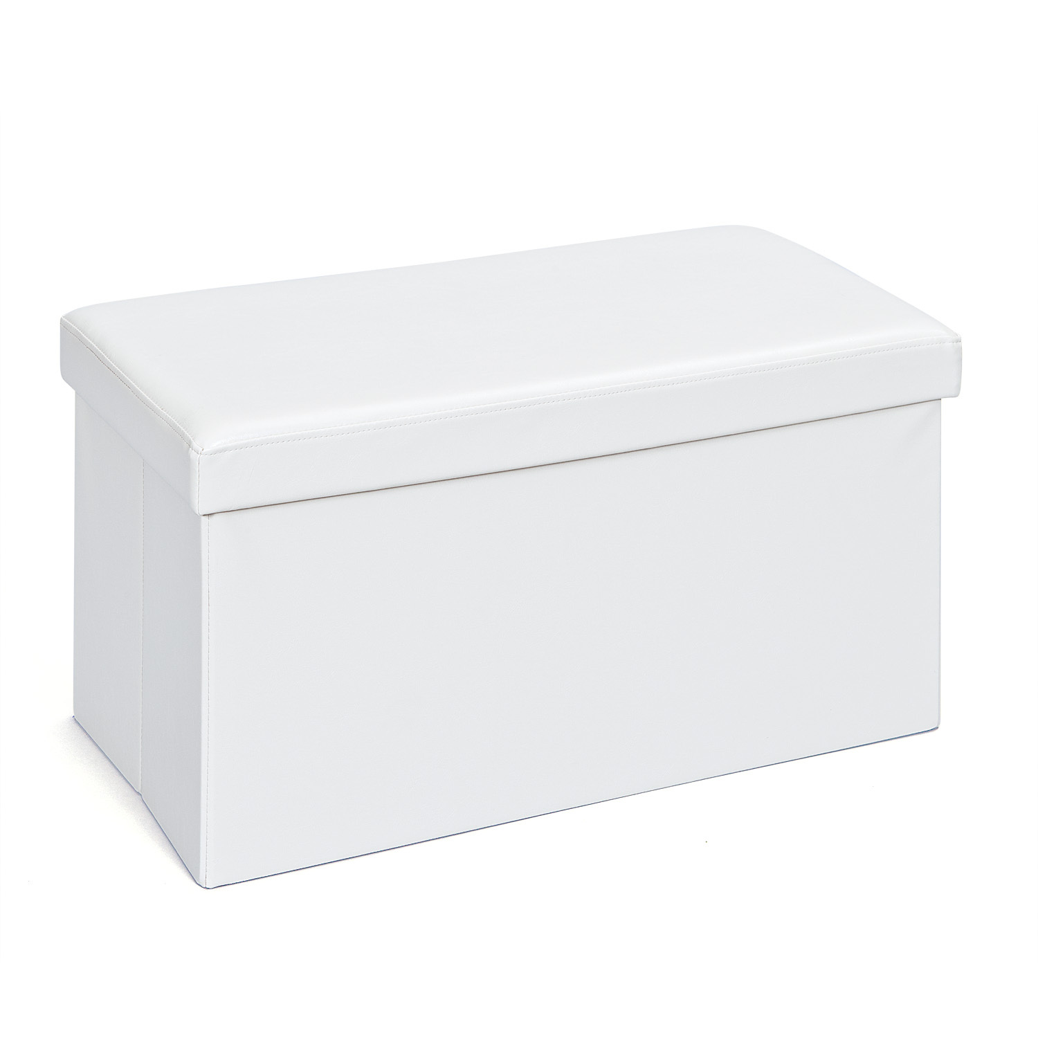 Faltbox SETTO - weiß - Kunstleder - mit Sitzpolster - 110 Liter