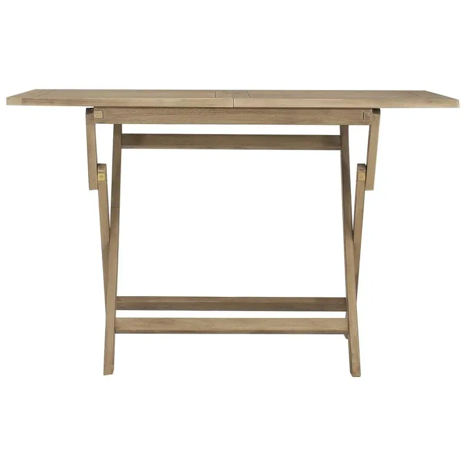 vidaXL - Tuintafel inklapbaar - Grijs - Massief teakhout - 120x70x75 cm