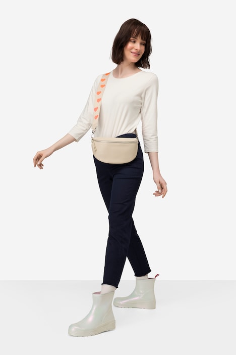 7/8-Slimhose, schmale Passform, 4-Pocket, Fransensaum, mit recyceltem Polyester