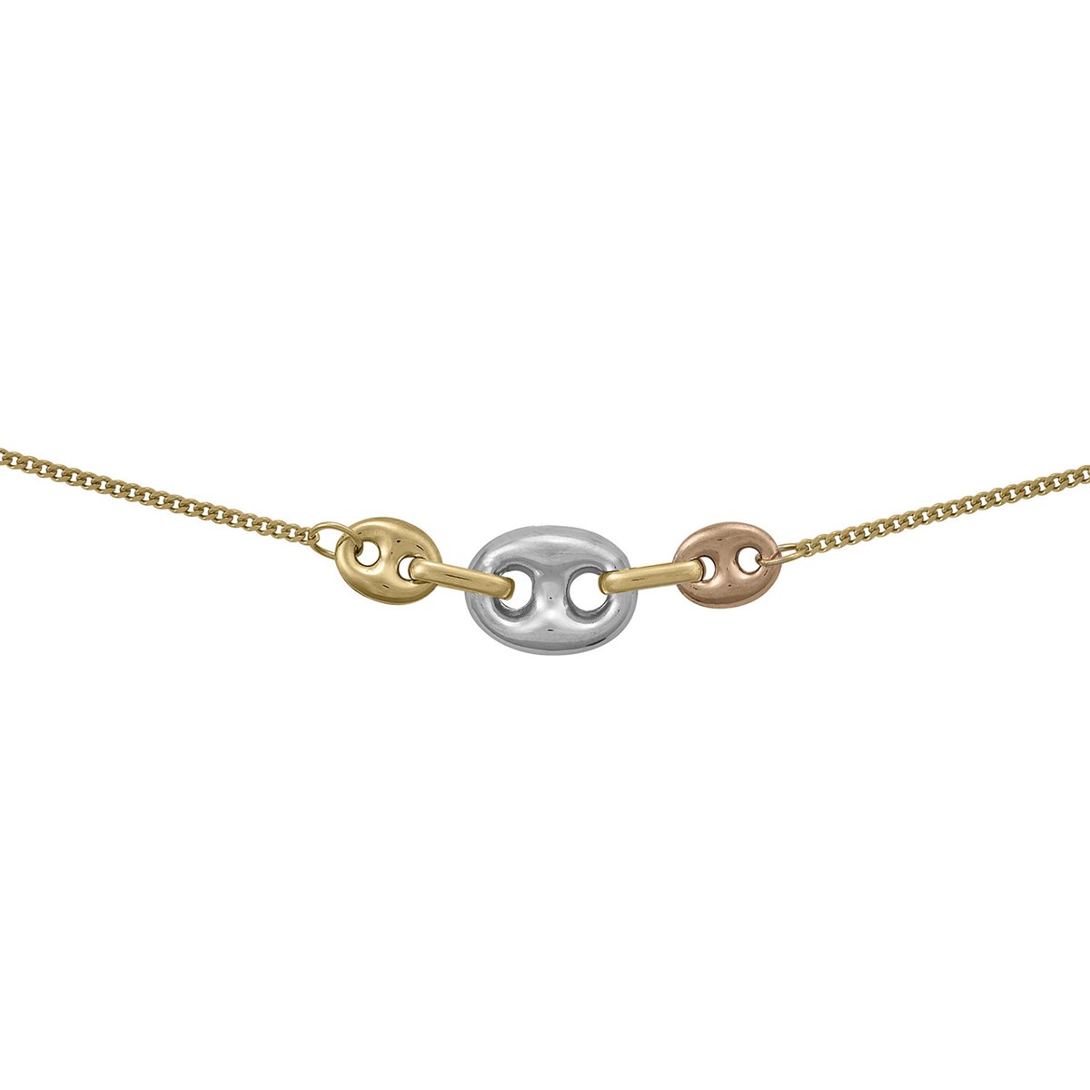 Collier Brillaxis or jaune grain de café tricolore