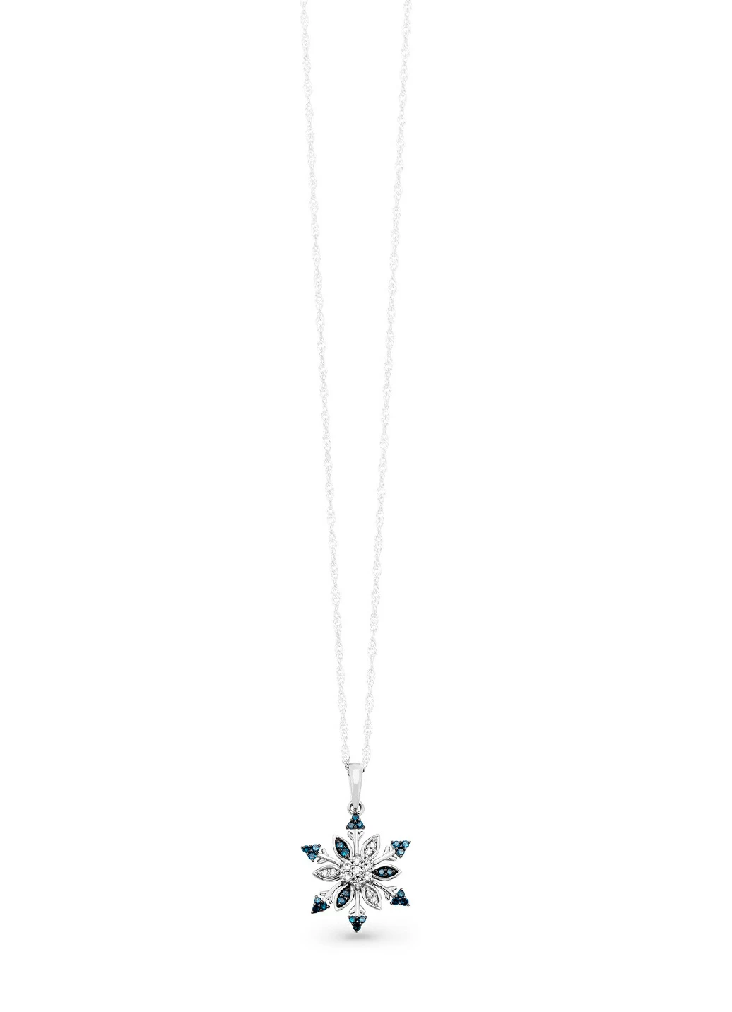 Schneeflocken Anhänger mit weißen und blauen Diamanten