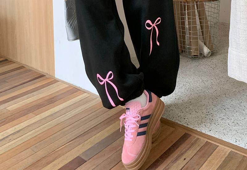 monroll - Harem-joggingbroek met trekkoord en strikprint