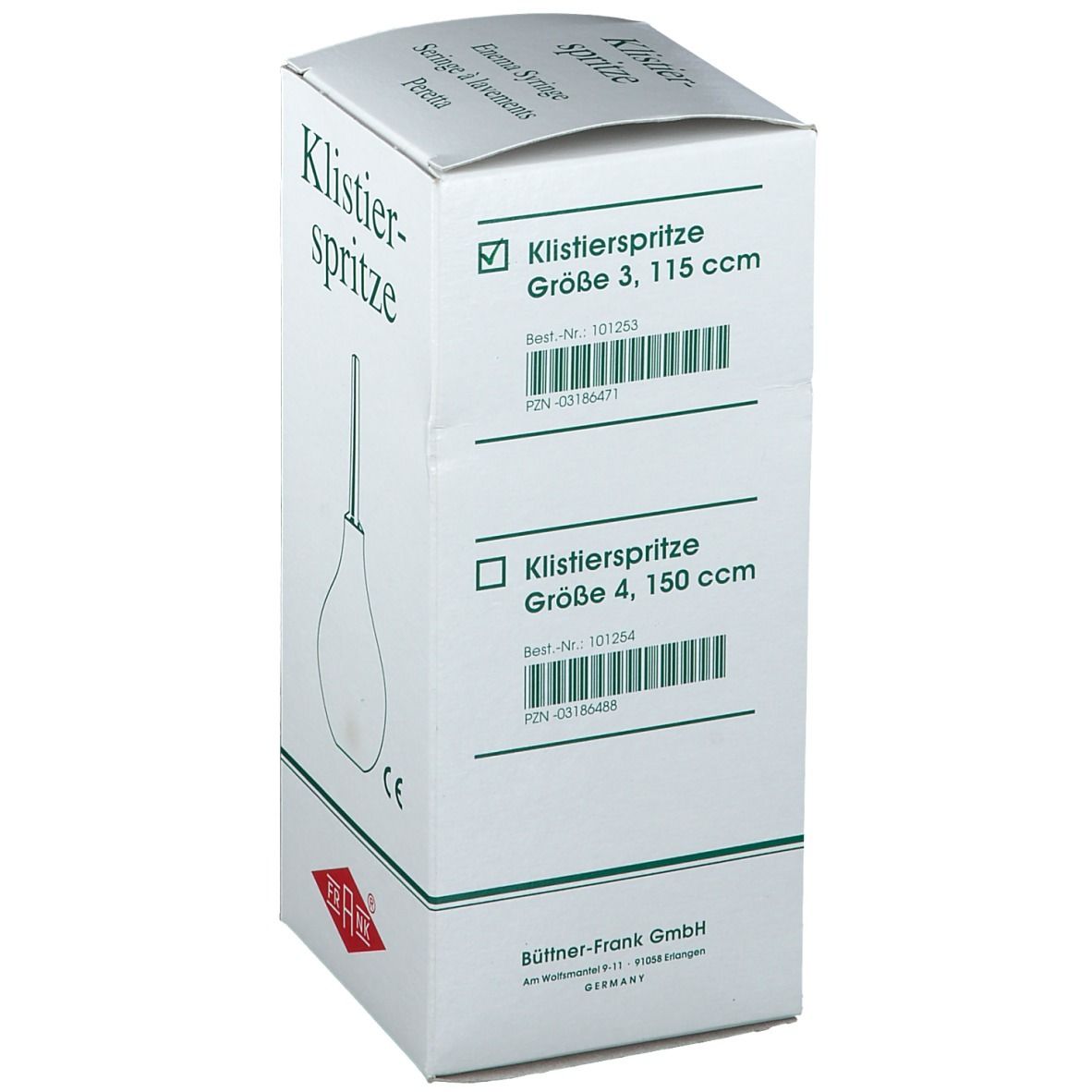 FRANK® Klistierspitzen birnförmig mit Kanüle Gr. 3 - 115 ml