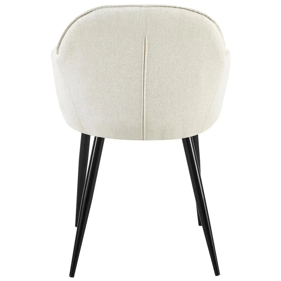 CLP Eetkamerstoel Boise zwart Frame - Stof - creme