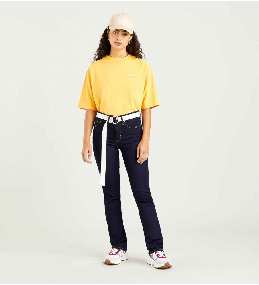 Calça jeans Levi's Straight Shaping 314 azul marinho