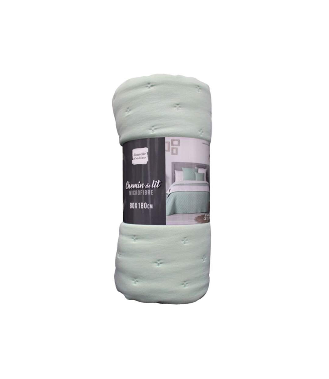 Dessus de Lit Matelassé Mellow 80x180cm Menthe & Blanc