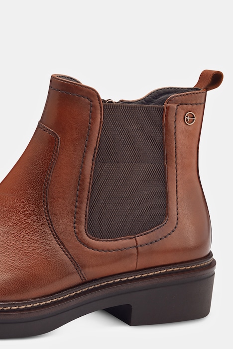 Tamaris Leder-Chelseaboots, Zipper, Wechselfußbett